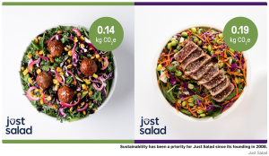 【アメリカ】Just Salad、9月からサラダ商品のカーボンフットプリント表示開始。気候変動対策