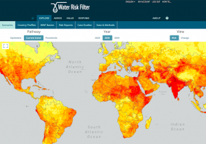 【国際】WWF、水リスク・シナリオ分析ツール発表。2030年と2050年の各地のリスク表示