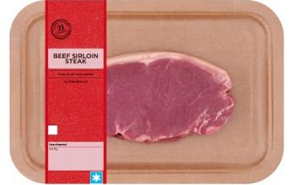 【イギリス】セインズベリー、ステーキ肉商品でプラ製トレー廃止。紙製トレーに転換