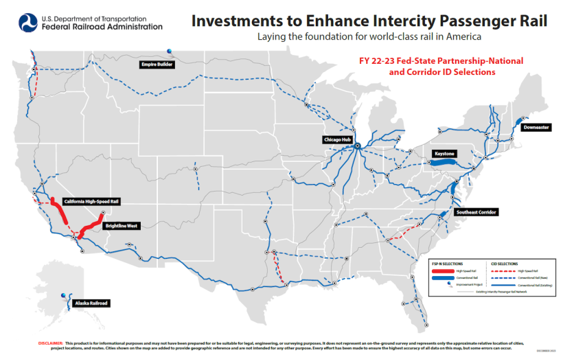 【アメリカ】政府、全米での鉄道路線拡充に1.2兆円予算発表。高速鉄道プロジェクトも 2