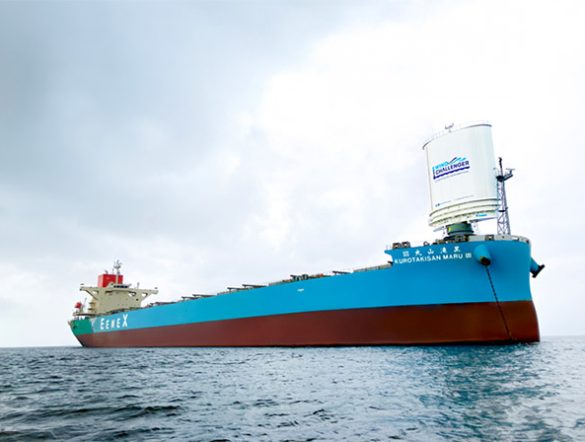 【日本】商船三井、ウィンドチャレンジャーを石炭輸送船に世界初搭載。2035年までに80隻